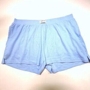TomboyX Organic Cotton Rib Lounge Shorts Blue 3X Gender Inclusive